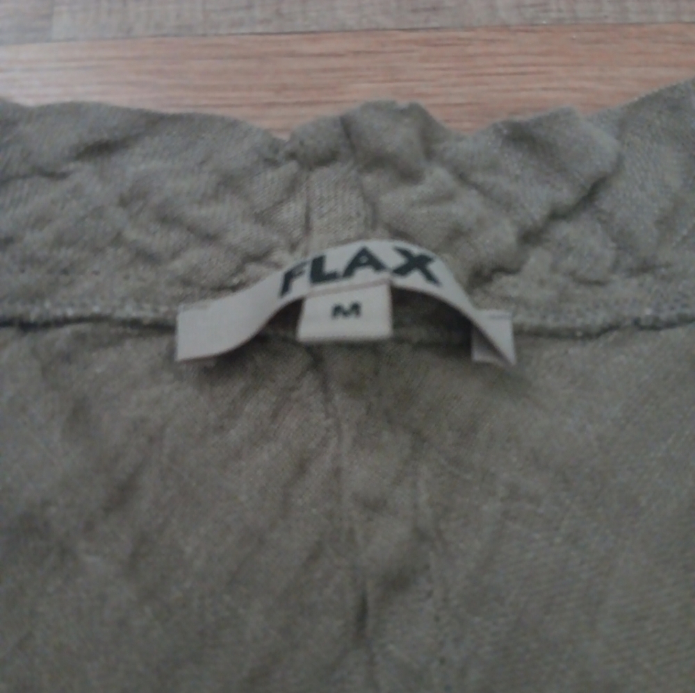Flax Sleeveless Taupe Women's Tunic Linen Sz M - Picture 3 of 5